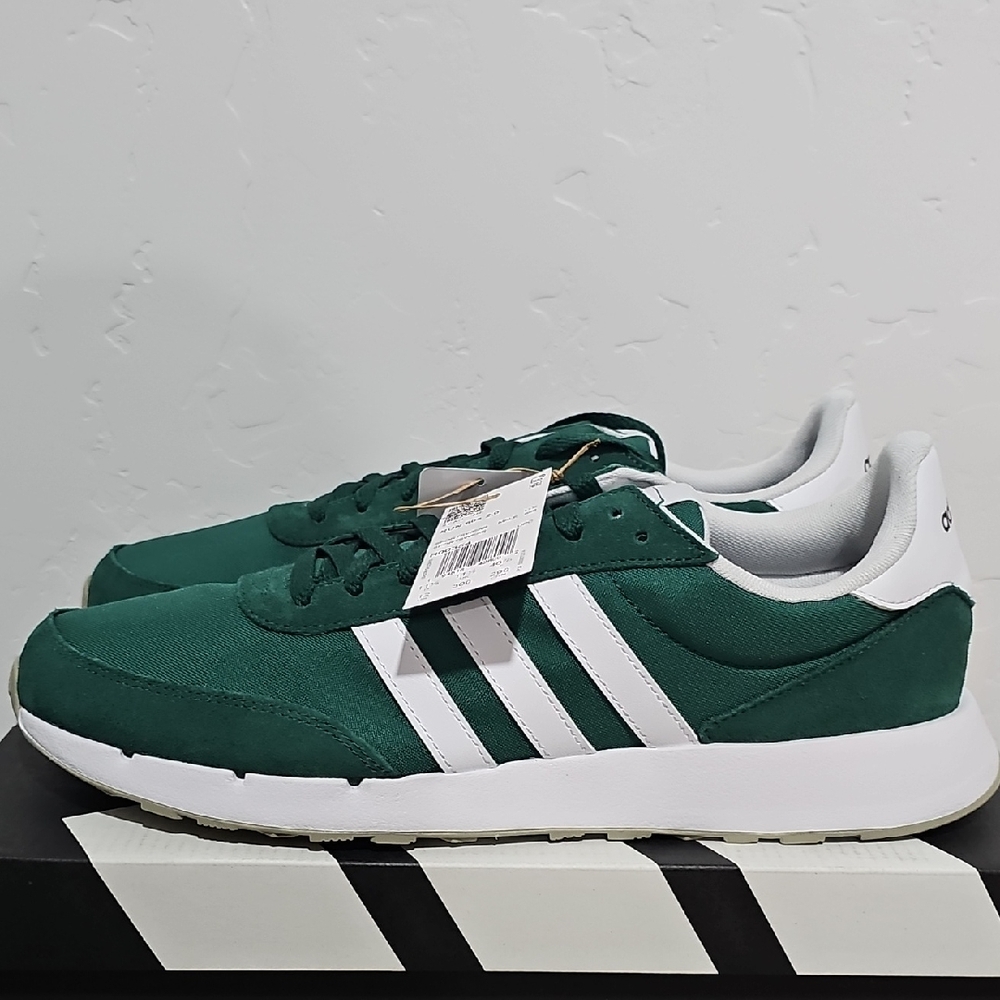 Adidas Run 60s 2.0 Men's Forest Green and White Sneakers